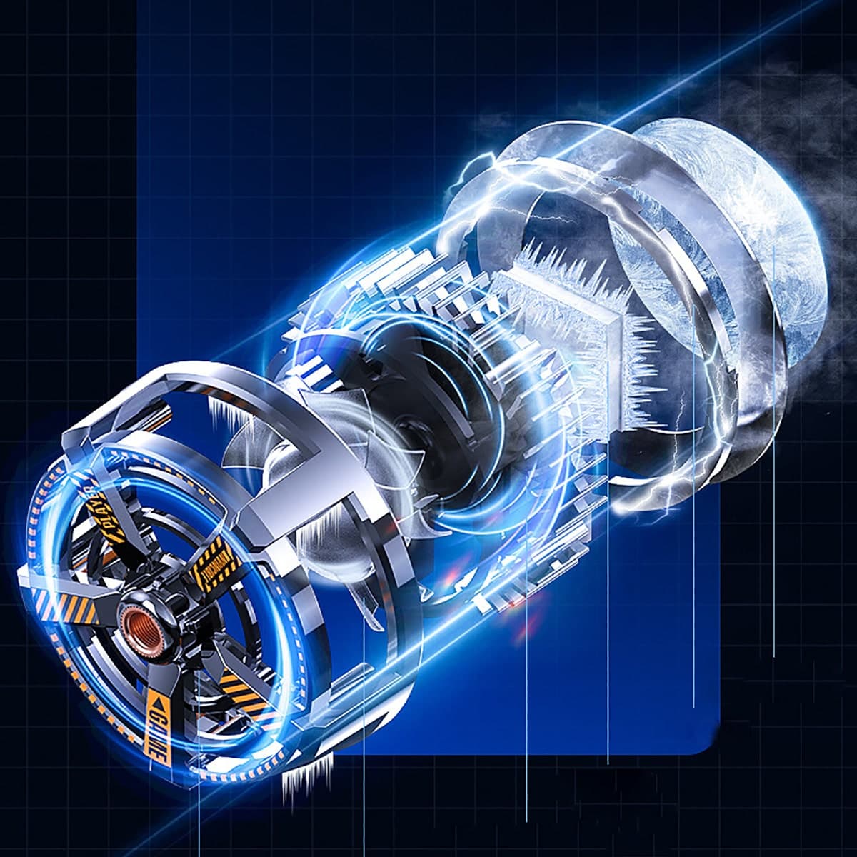 Quạt tản nhiệt điện thoại máy tính bảng Memo CXA3 sò lạnh từ tính led RGB - 7