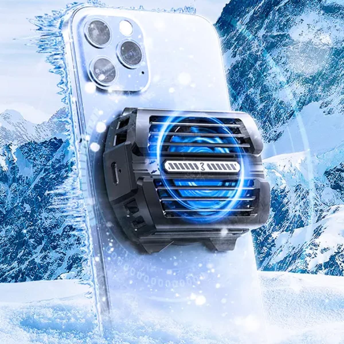 Quạt tản nhiệt điện thoại Memo DL12 sò lạnh từ tính led RGB hỗ trợ gắn pin rời - 3