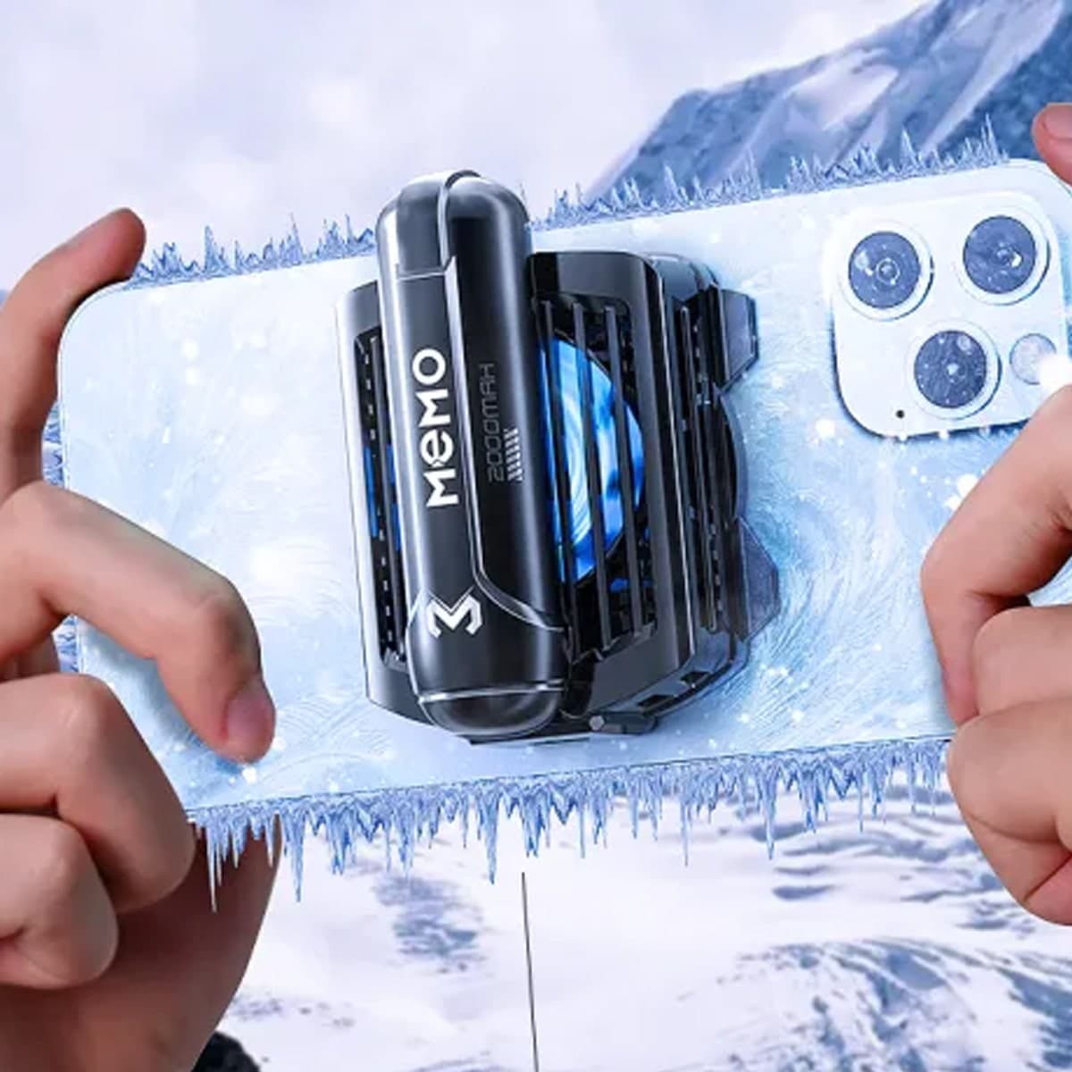 Quạt tản nhiệt điện thoại Memo DL12 sò lạnh từ tính led RGB hỗ trợ gắn pin rời - 6