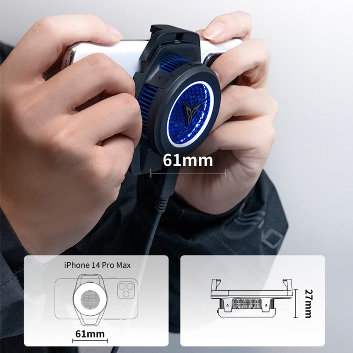 Quạt tản nhiệt điện thoại Flydigi B6 sò lạnh 20W led RGB điều chỉnh nhiệt độ thông minh - 9