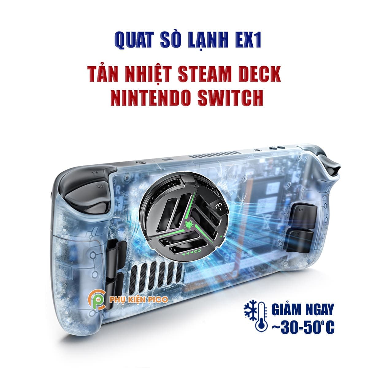 Quạt tản nhiệt máy chơi game Steam Deck Nintendo Switch sò lạnh từ tính Plextone EX1