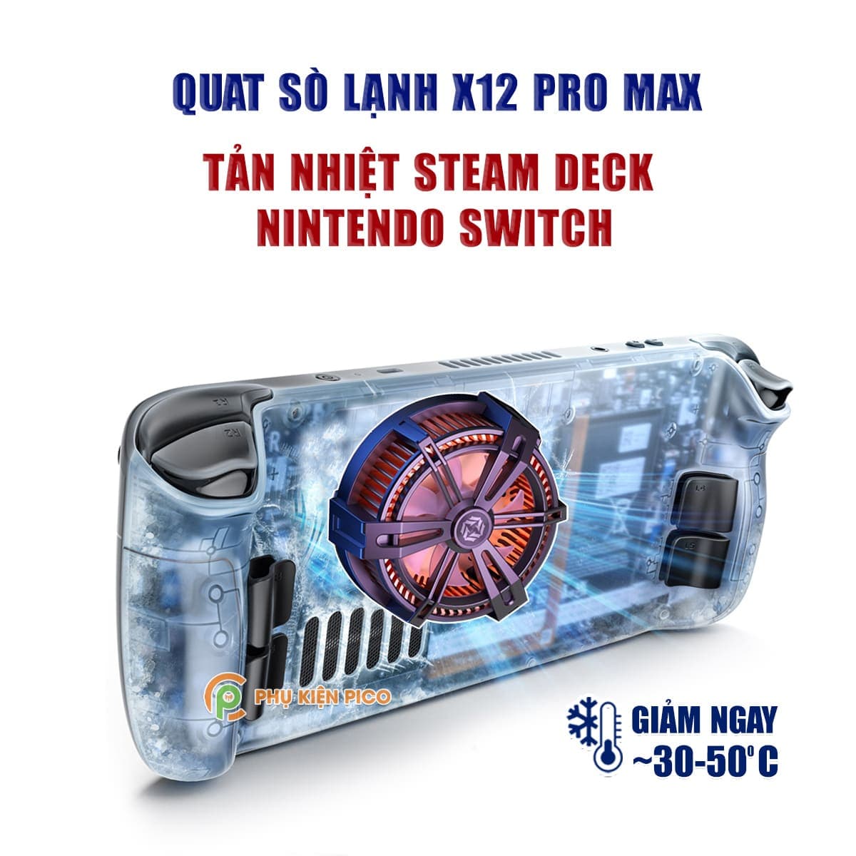 Quạt tản nhiệt máy chơi game Steam Deck Nintendo Switch sò lạnh từ tính X12 Pro Max