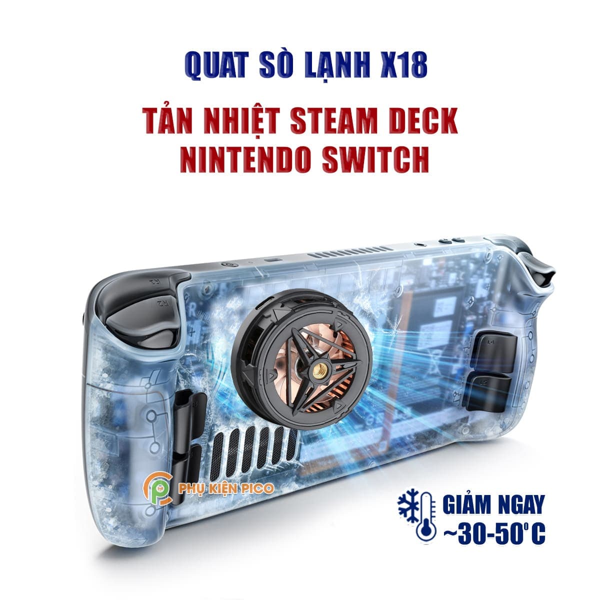 Quạt tản nhiệt máy chơi game Steam Deck Nintendo Switch sò lạnh từ tính X18