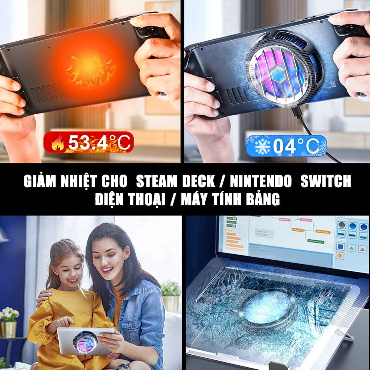Quạt tản nhiệt máy chơi game Steam Deck sò lạnh từ tính X80 - 3