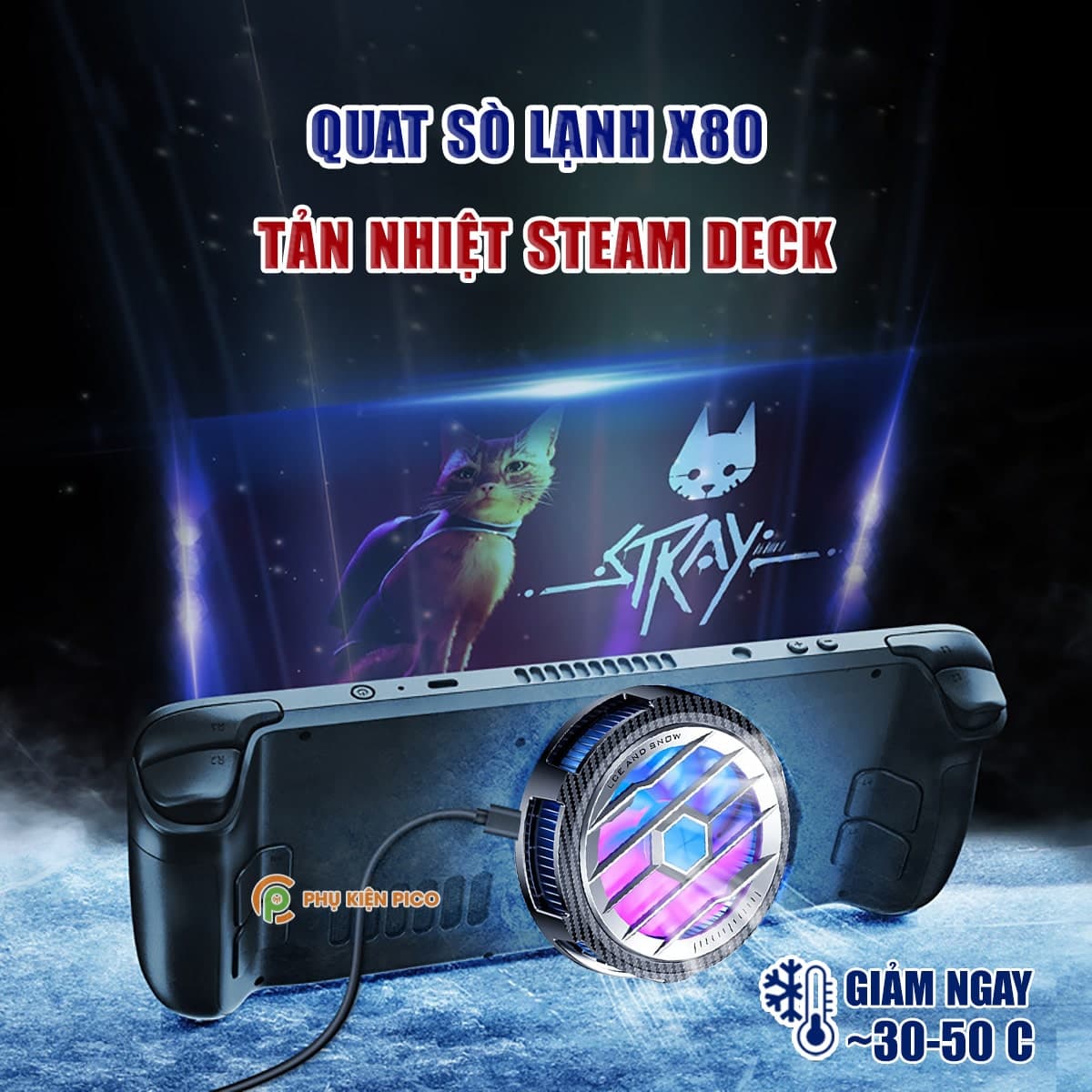 Quạt tản nhiệt máy chơi game Steam Deck sò lạnh từ tính X80