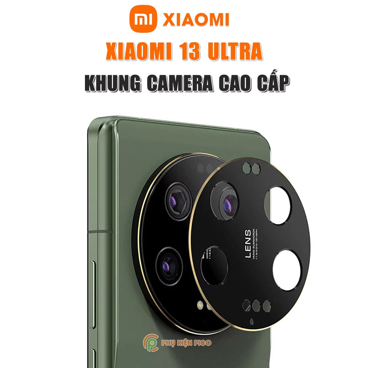 Dán camera Xiaomi 13 Ultra - Khung kim loại bảo vệ camera Xiaomi Mi 13 Ultra chống trầy xước va đập