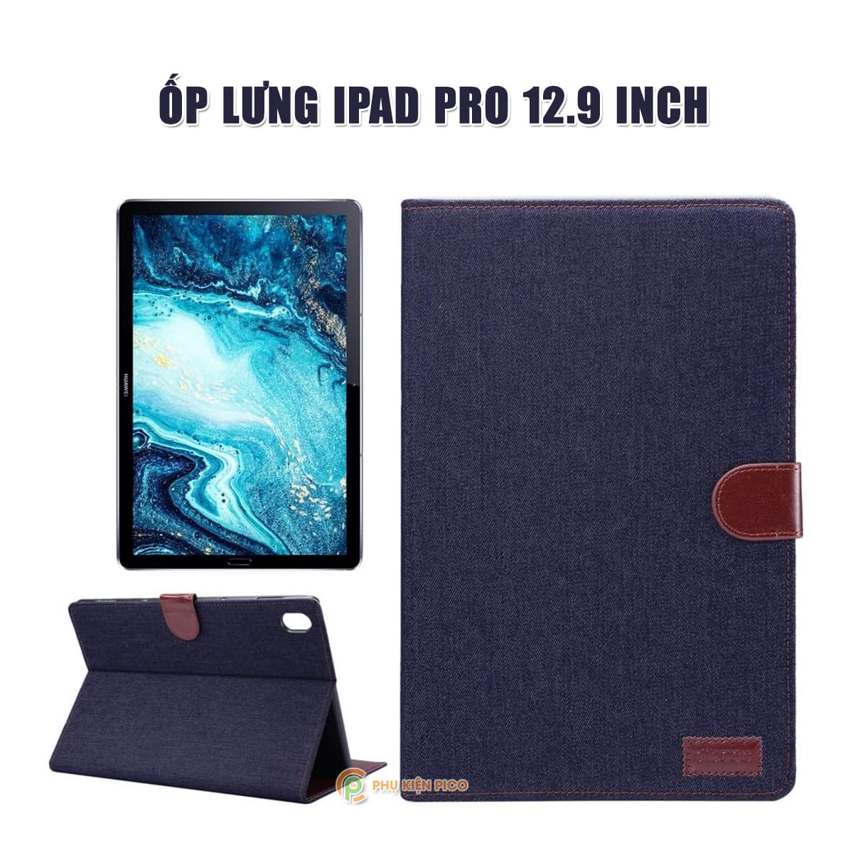 Ốp lưng Ipad Pro 12.9 inch ốp da mềm bảo vệ 360 độ chống sốc chân đế thông minh có khe cắm thẻ