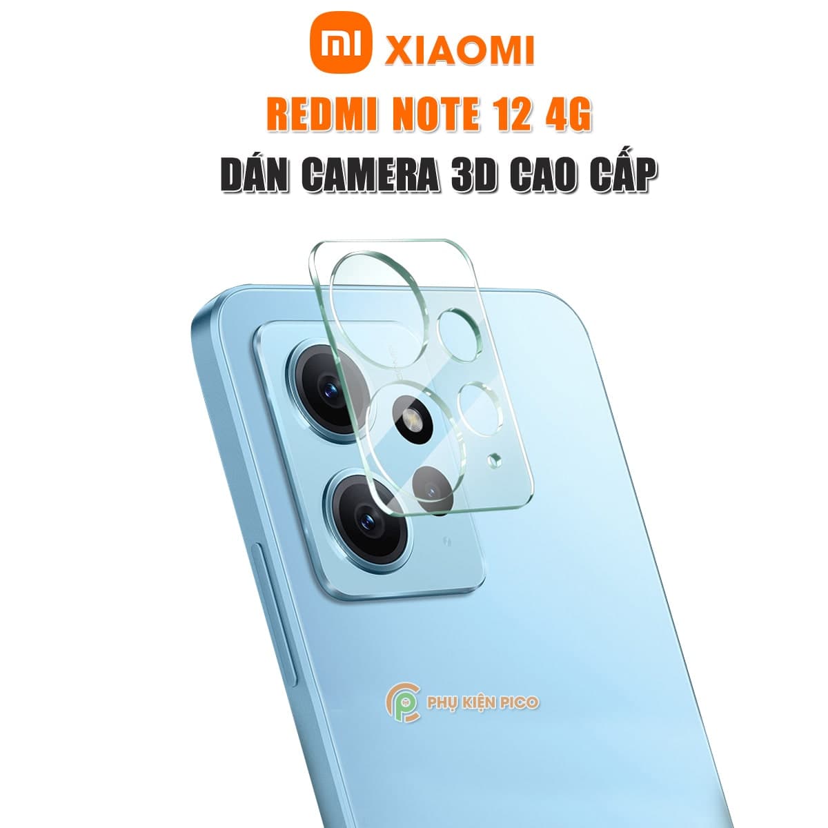 Dán camera Redmi Note 12 4G thấu kính nổi 3D - Cường lực camera Xiaomi Redmi Note 12 4G độ cứng 9H trong suốt