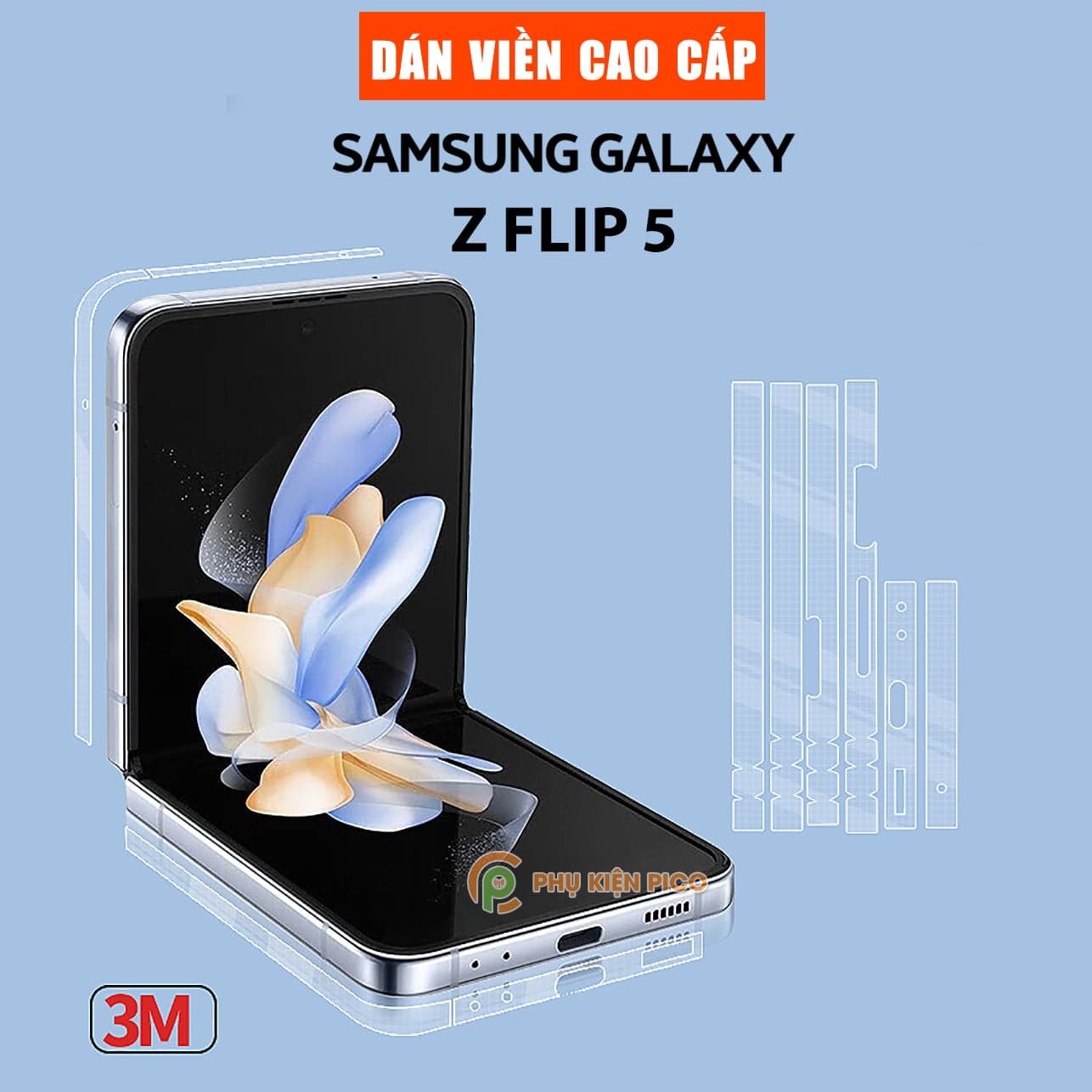 Dán viền Samsung Z Flip 5 - Dán bảo vệ khung viền Samsung Galaxy ZFlip 5 - 2 Bộ