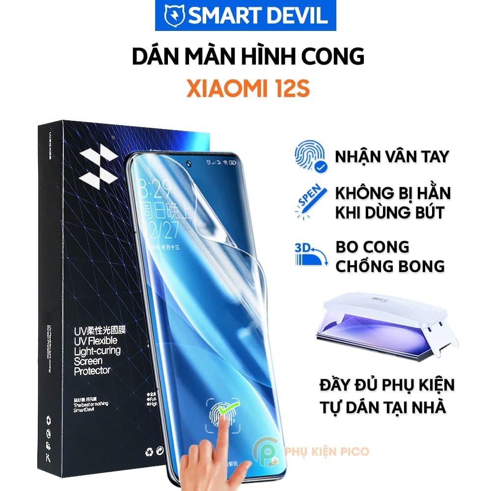 Dán màn hình Xiaomi 12S PPF UV Smart Devil full màn hình dẻo trong suốt - Dán PPF UV Xiaomi Mi 12S