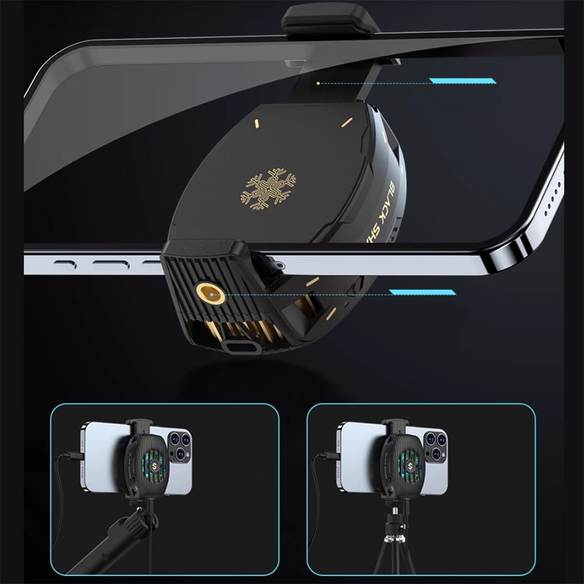 Quạt tản nhiệt điện thoại Black Shark Funcooler 4 led RGB gaming hỗ trợ Livestream - 5