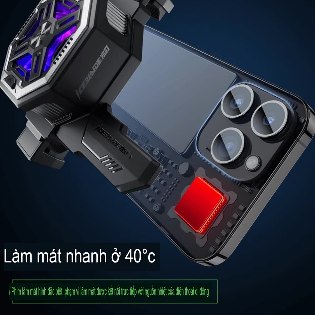 Quạt tản nhiệt điện thoại X15 Pro Max - Piva BL7 BX7 quạt mới nhất 2024 sò lạnh liền khối diện tích tản cực lớn, led RGB - 3