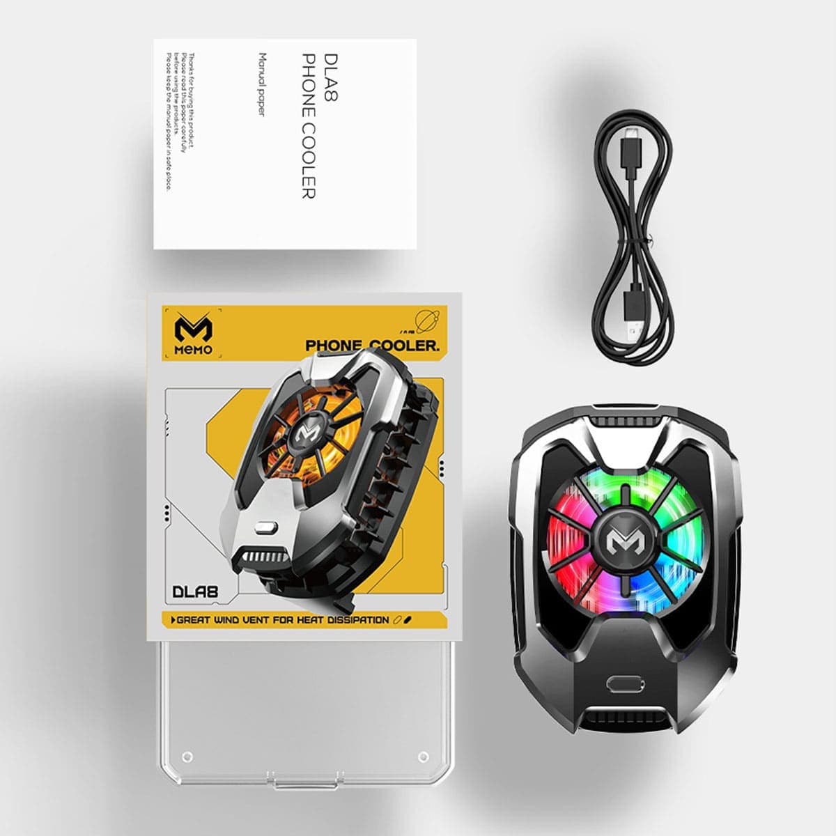 Quạt tản nhiệt điện thoại sò lạnh Memo DLA8 tản nhiệt sò lạnh led RGB - 2