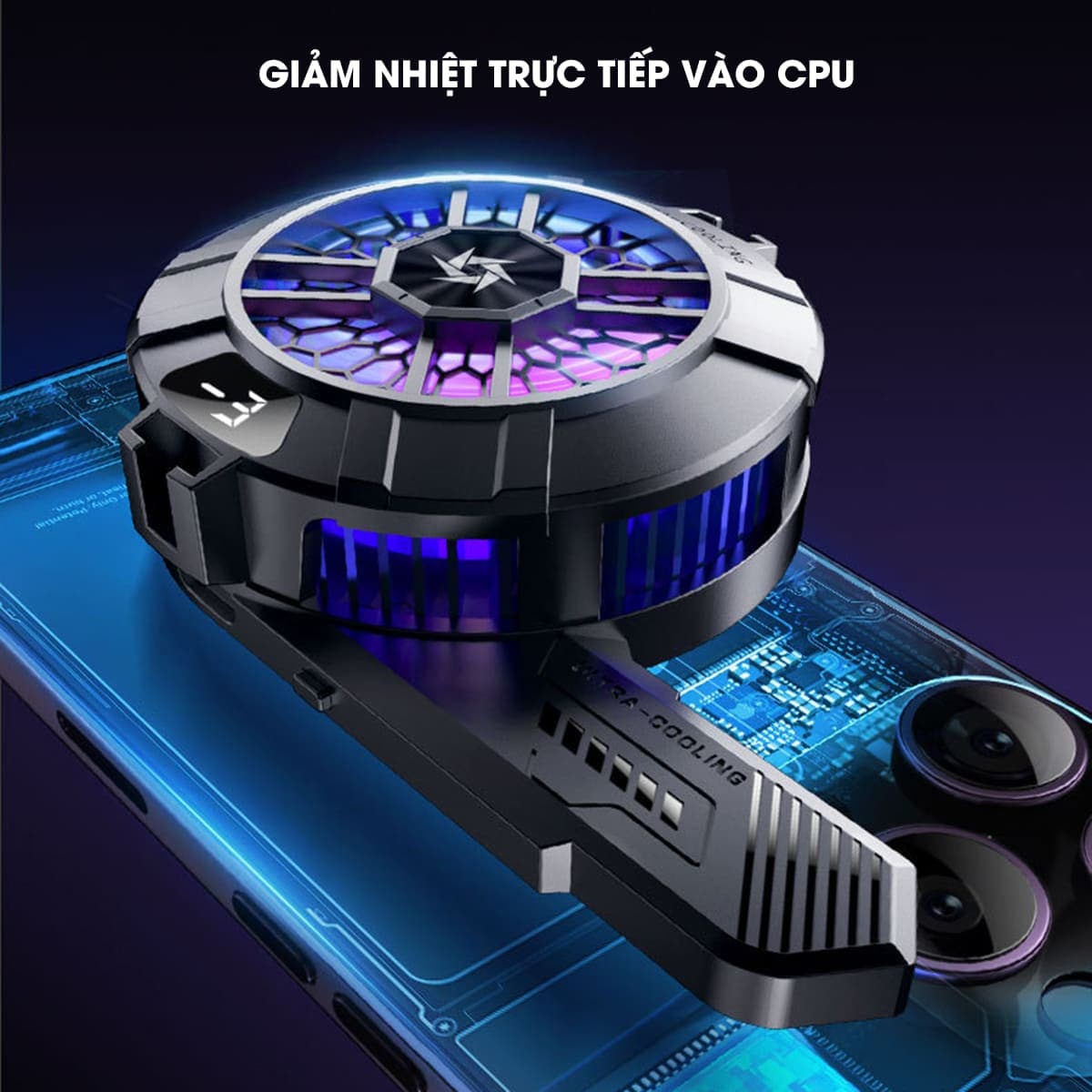 Quạt sò lạnh tản nhiệt điện thoại máy tính bảng SL33 sò lạnh từ tính 2024 led RGB hiển thị nhiệt độ - 5