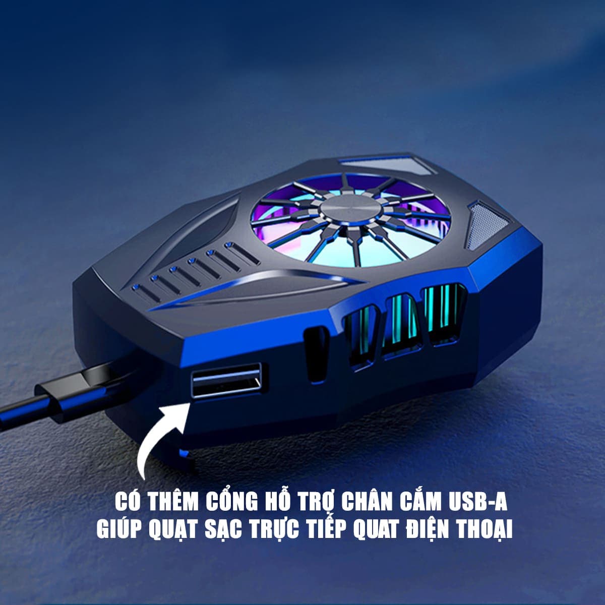 Quạt tản nhiệt điện thoại sò lạnh GT06 tản nhiệt sò lạnh siêu rẻ Led RGB màu trắng - 6