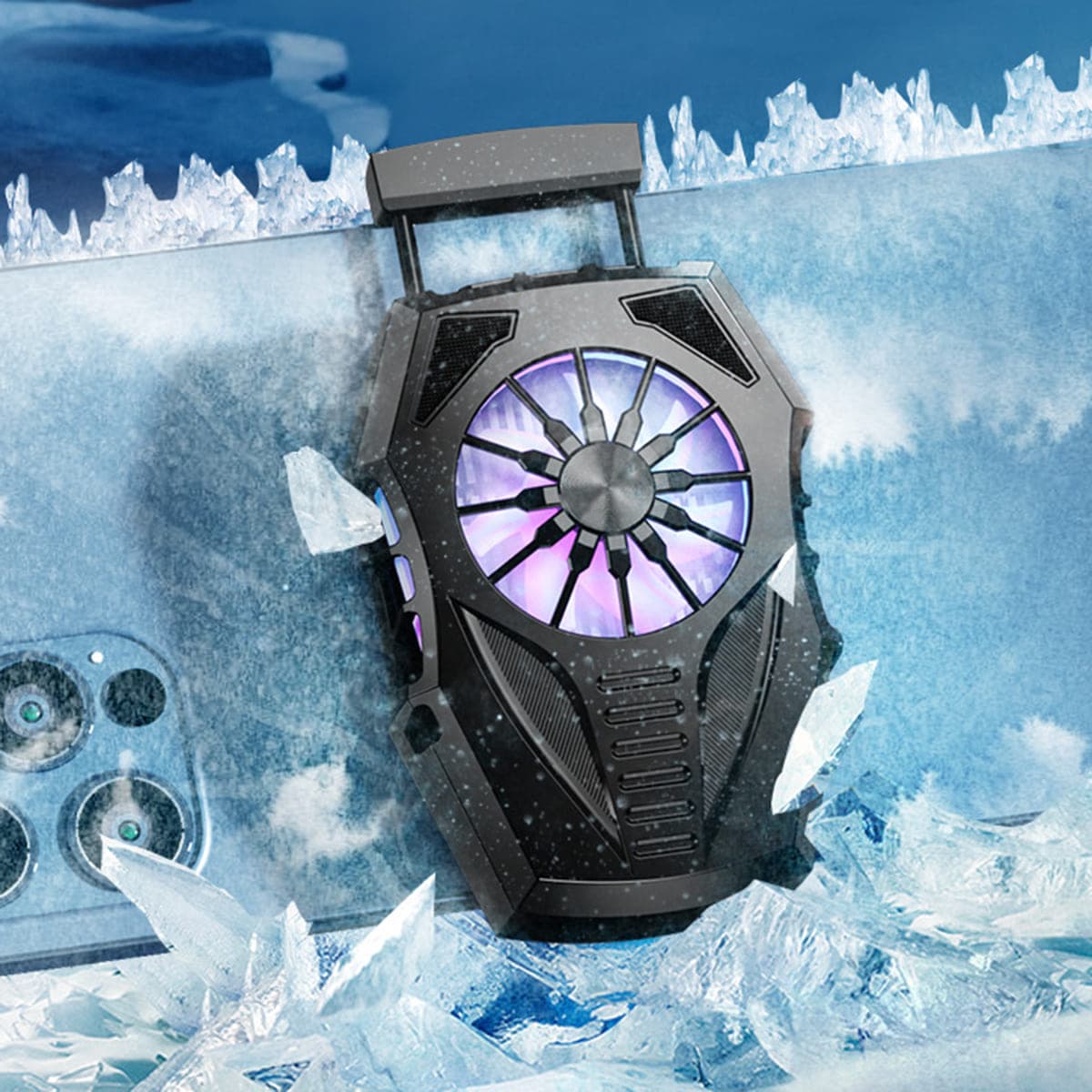 Quạt tản nhiệt điện thoại sò lạnh GT06 tản nhiệt sò lạnh siêu rẻ Led RGB màu trắng - 8