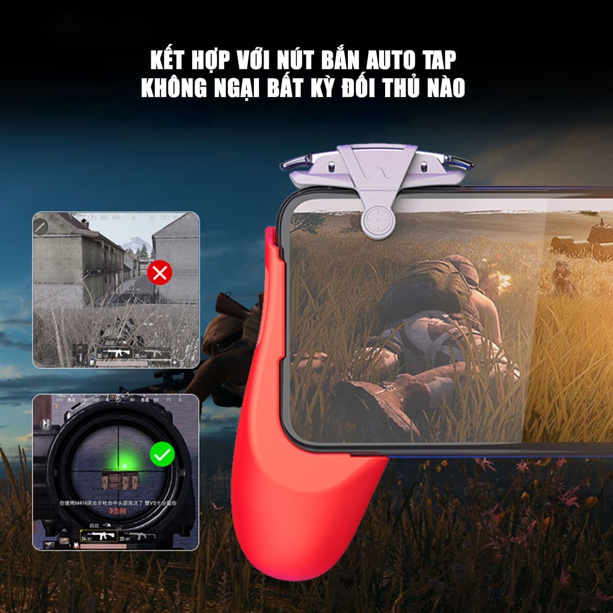 Tay cầm chơi game PUBG không dây có quạt tản nhiệt cho điện thoại MK Pro - 5