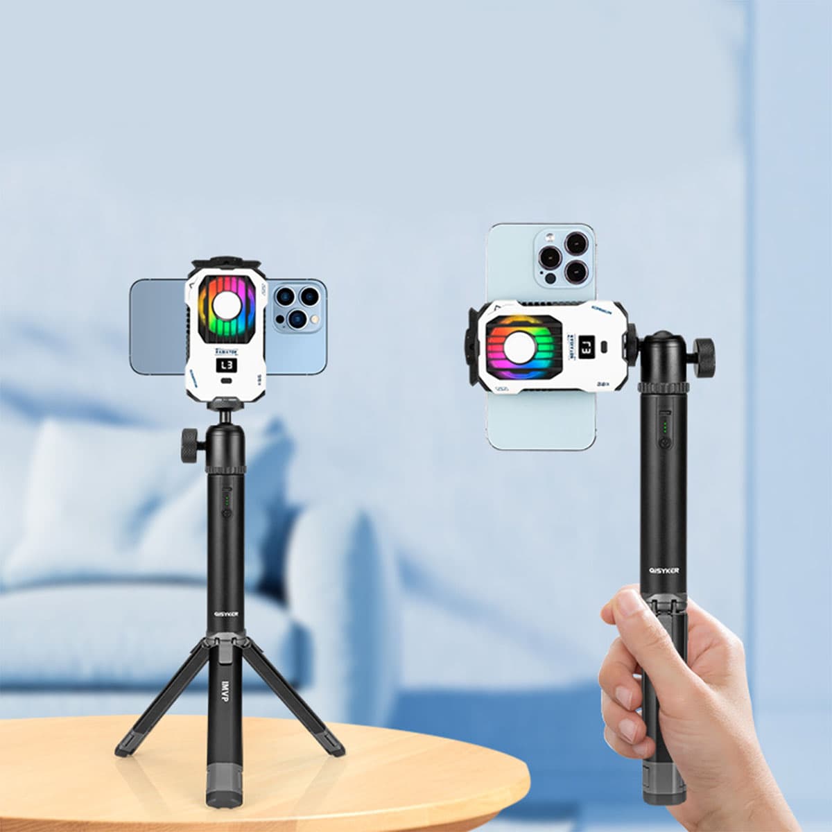 Quạt tản nhiệt điện thoại sò lạnh không dây X136 màn hình hiển thị nhiệt độ Led RGB - 2