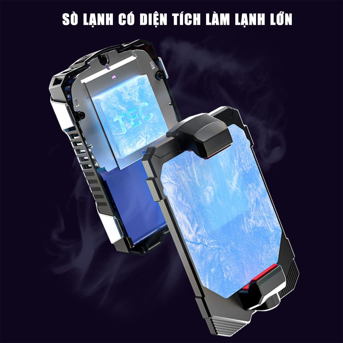 Quạt tản nhiệt điện thoại sò lạnh không dây X136 màn hình hiển thị nhiệt độ Led RGB - 6