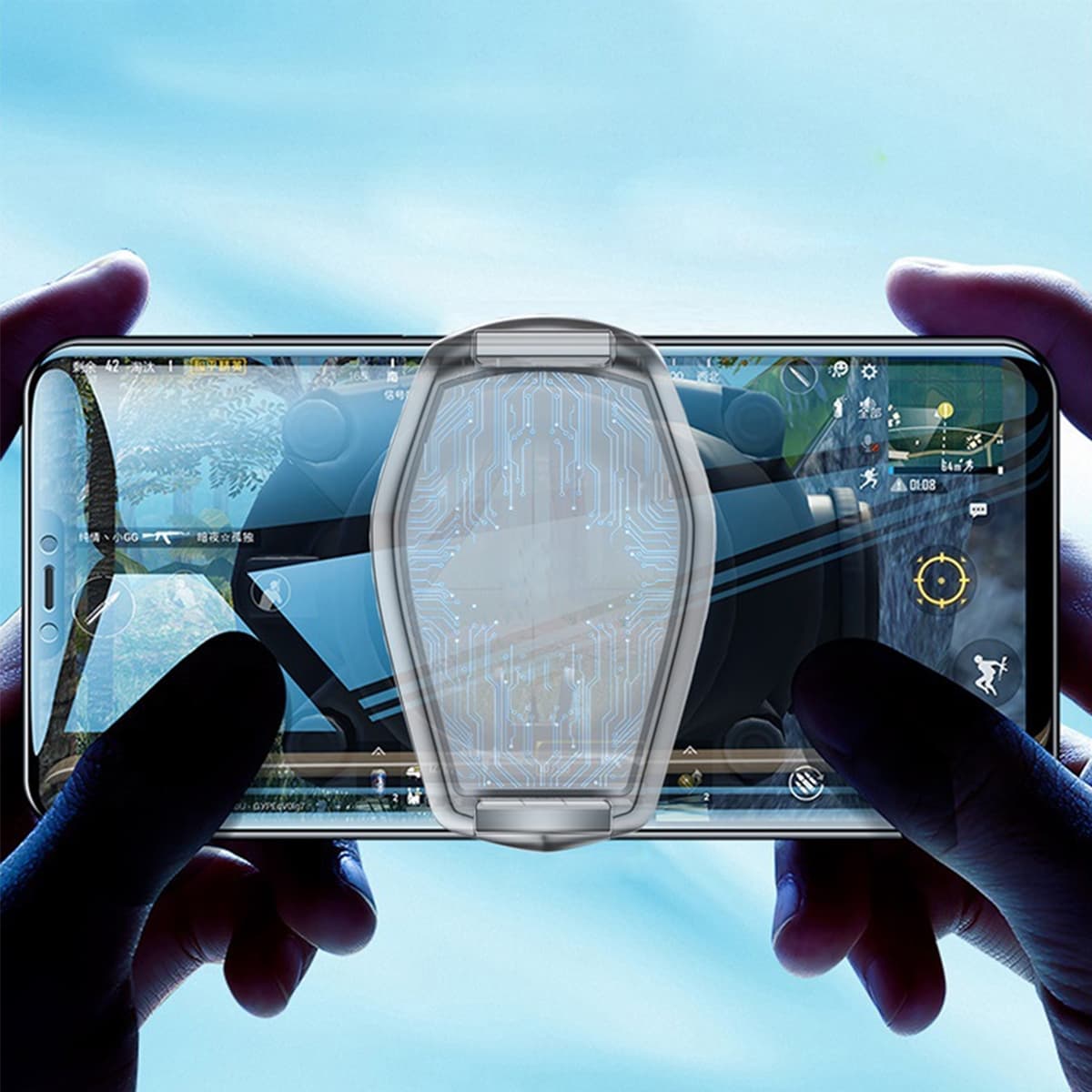 Quạt tản nhiệt điện thoại sò lạnh ngàm kẹp J26 màn hình hiển thị nhiệt độ Led RGB hỗ trợ livestream - 4