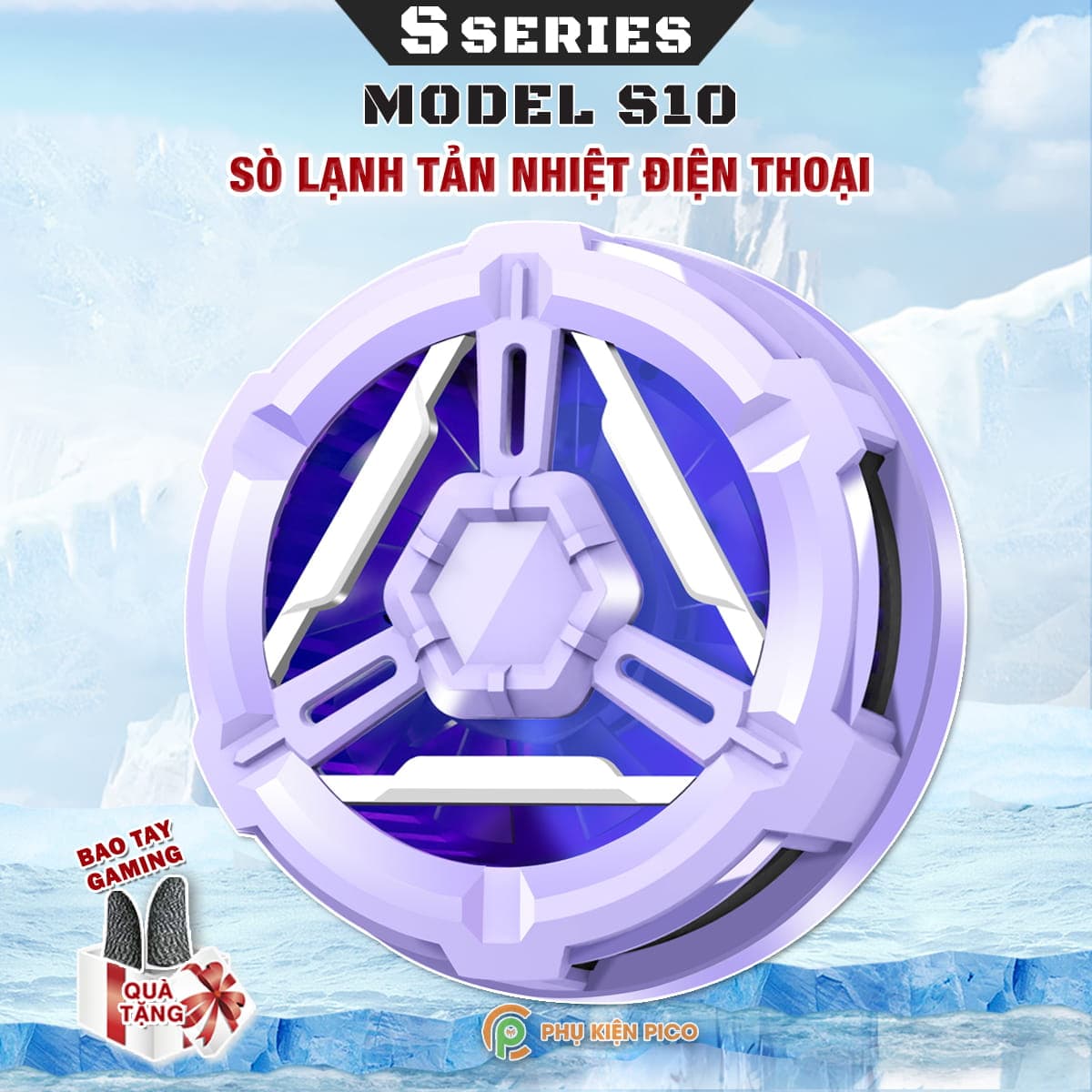Quạt tản nhiệt điện thoại sò lạnh từ tính S10 Led Gaming hỗ trợ tăng FPS Game Mobile Liên Quân Pubg Free Fire