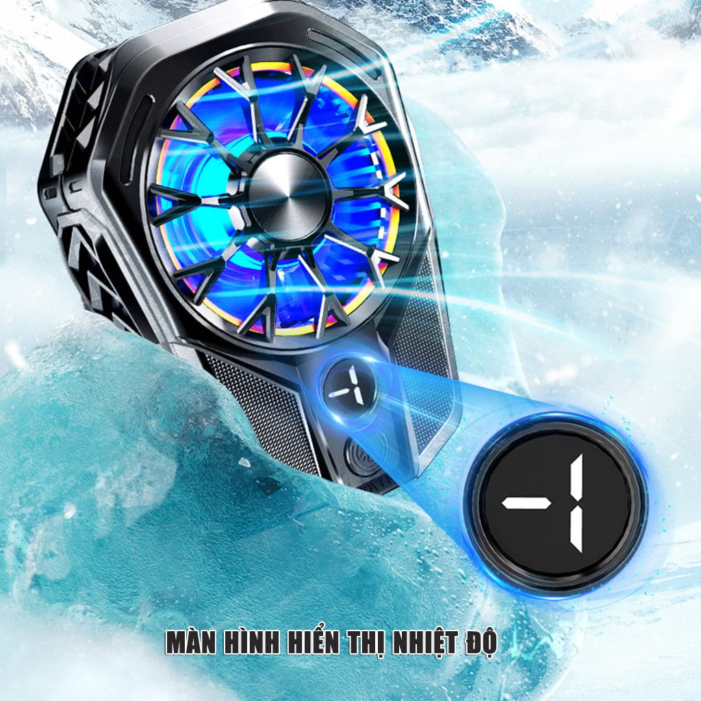 Quạt tản nhiệt điện thoại sò lạnh S09 màn hình hiển thị nhiệt Led RGB giảm nhiệt nhanh hỗ trợ tăng FPS Gaming Liên Quân PUBG FF - 4