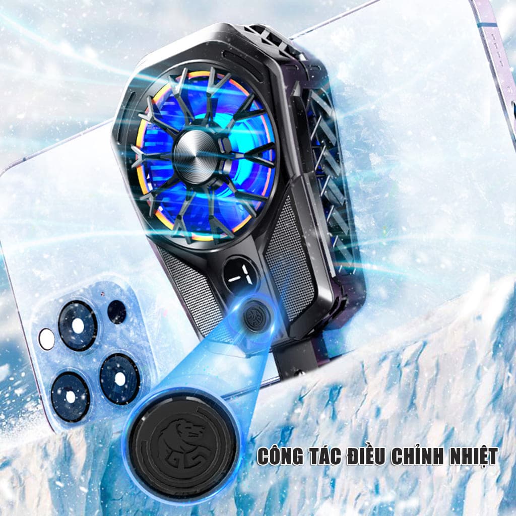Quạt tản nhiệt điện thoại sò lạnh S09 màn hình hiển thị nhiệt Led RGB giảm nhiệt nhanh hỗ trợ tăng FPS Gaming Liên Quân PUBG FF - 5