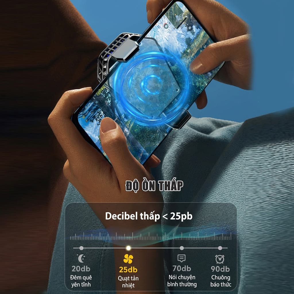 Quạt tản nhiệt điện thoại sò lạnh S09 màn hình hiển thị nhiệt Led RGB giảm nhiệt nhanh hỗ trợ tăng FPS Gaming Liên Quân PUBG FF - 6