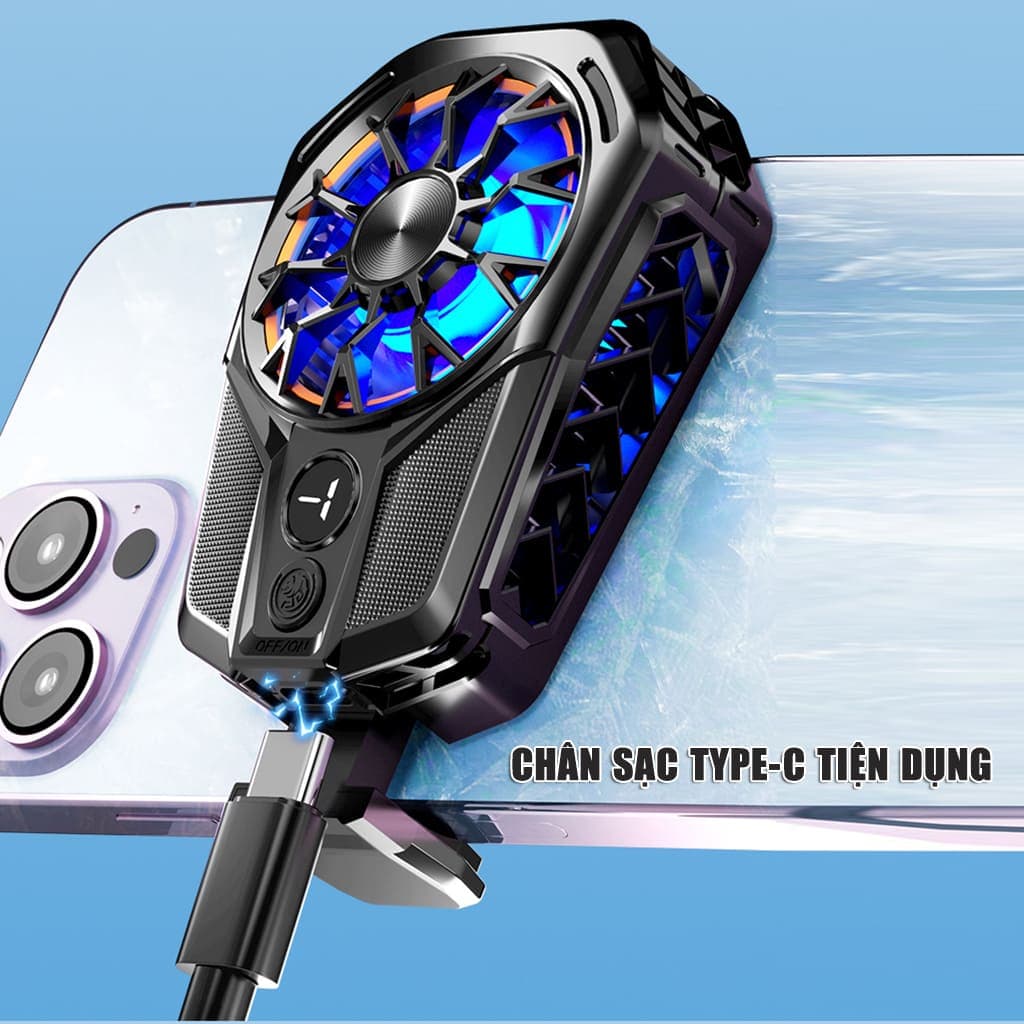 Quạt tản nhiệt điện thoại sò lạnh S09 màn hình hiển thị nhiệt Led RGB giảm nhiệt nhanh hỗ trợ tăng FPS Gaming Liên Quân PUBG FF - 7